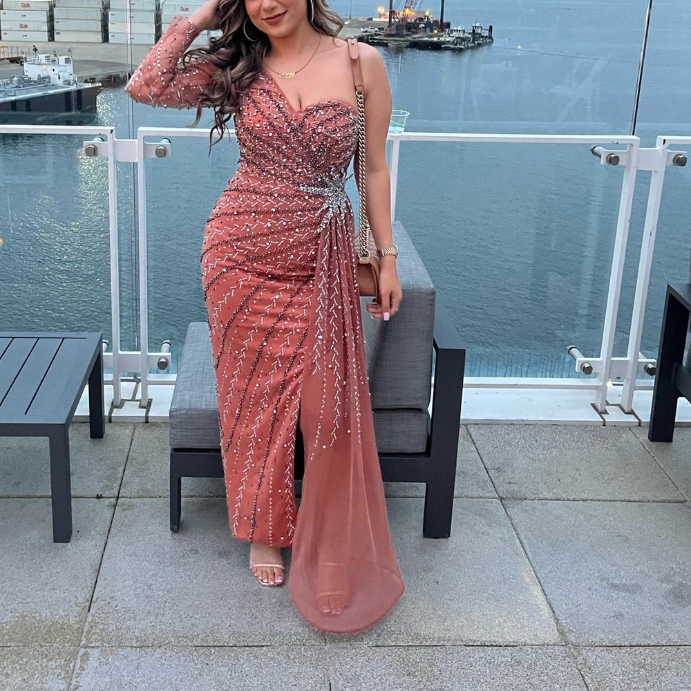 Beautiful custom beaded gown dress
